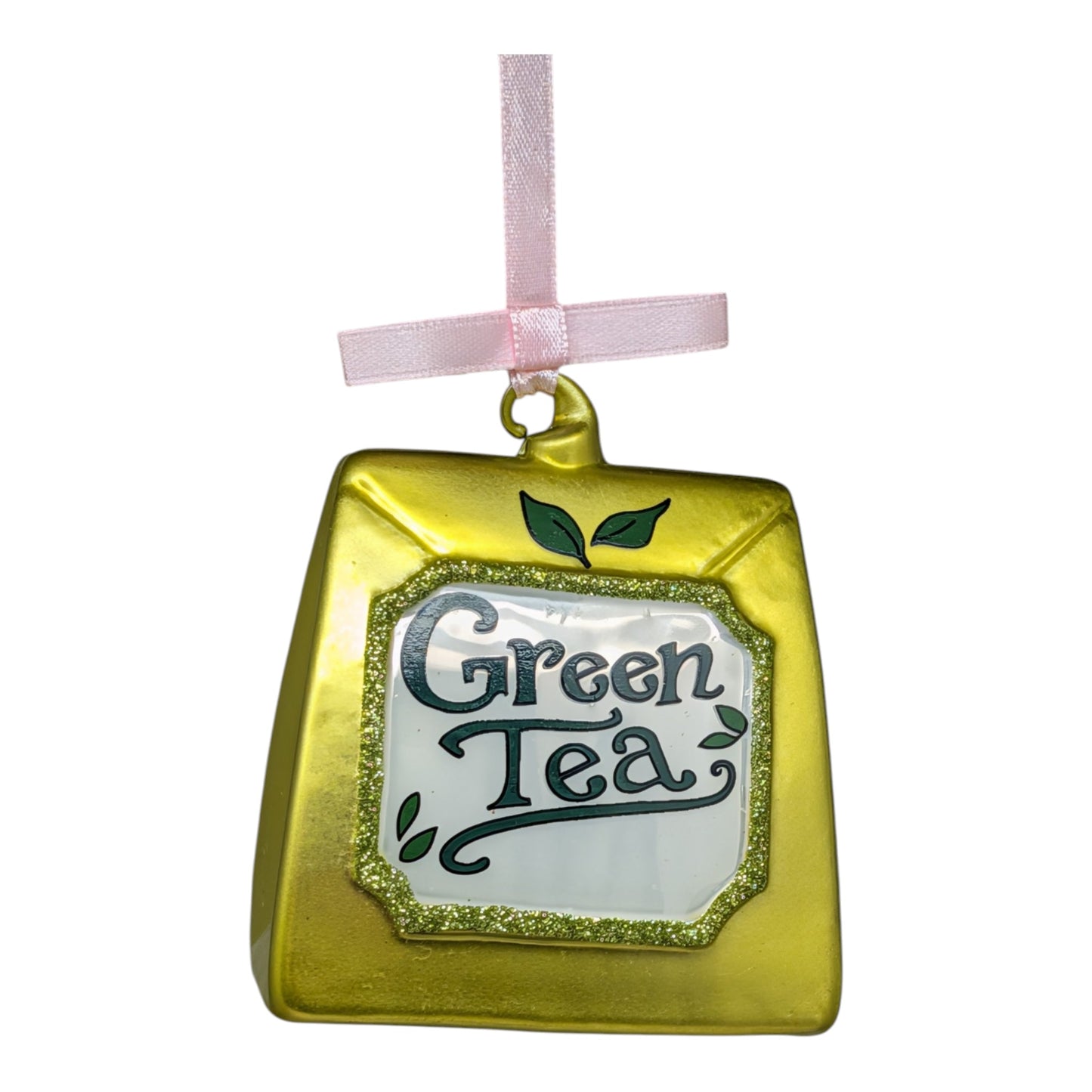 Verdant Comfort: Green Tea Glass Ornament