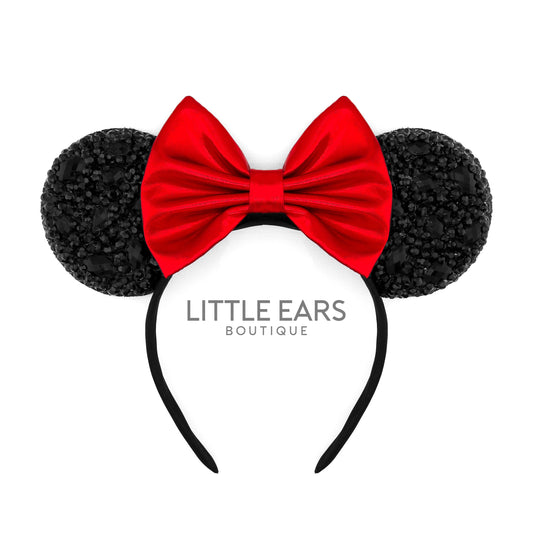 Black & Red Sparkle Mickey Ears