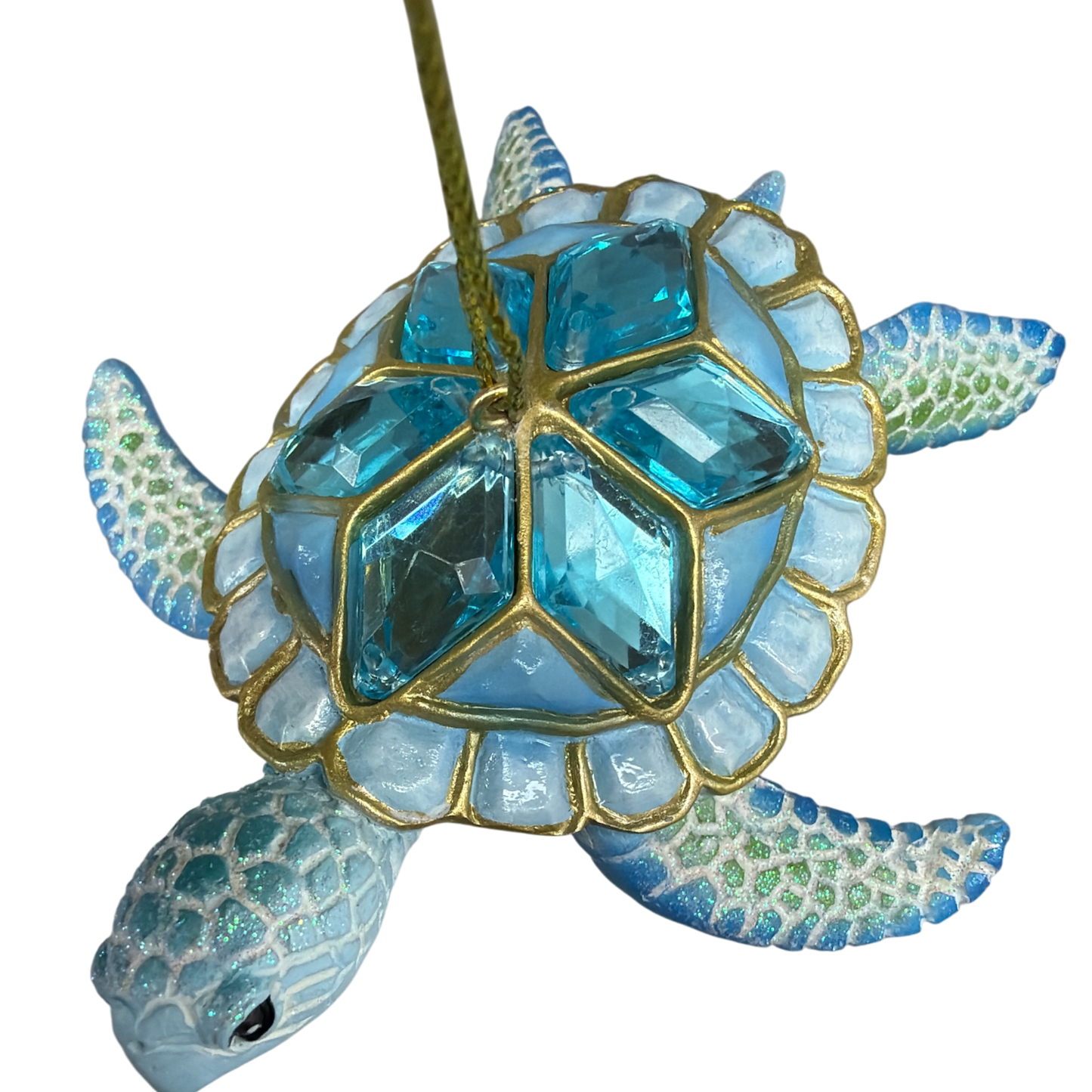 Sea Turtle with Light Blue Gems Ornament