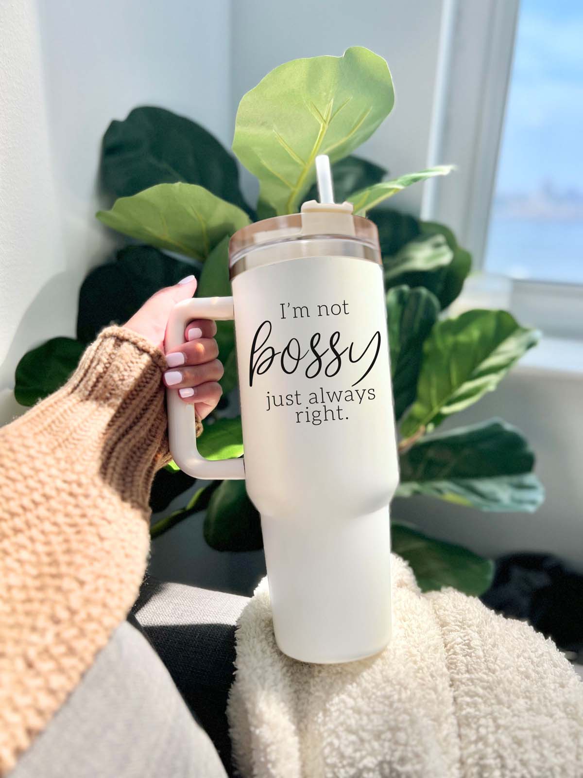 Boss Coffee Mugs, Funny Coffee mugs for dad. Tumblers for Sister Funny, travel mugs for brother funny, Coffee mugs cute, coffee mugs lids, tumblers 40 oz