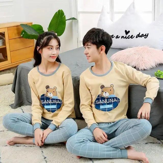 Boys Girls Sleepwear Winter Cotton Pajamas Sets Children Home Wear For Boy Pajamas Kids Nightwear Teenage Pajamas Clothes Sleepwear Suit Comfortable Thin Leisure Sleep Lounge Sleepwear for Adults Women Jogging Home wear