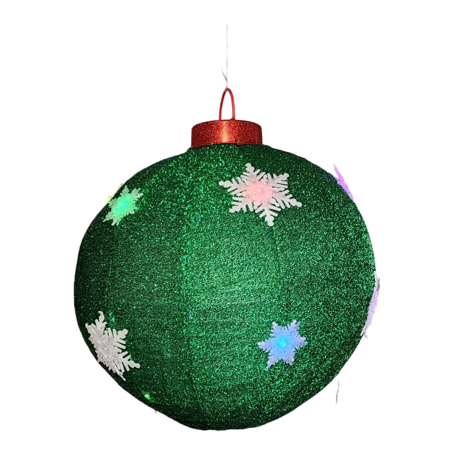 23.5"D B/O Lighted Collapsible Holiday Ball Ornament - Green