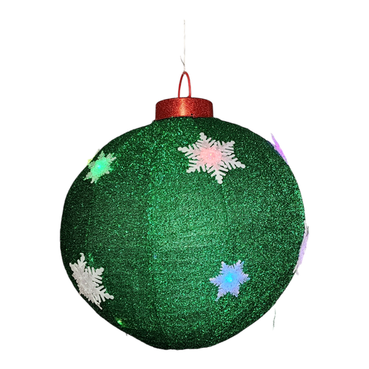 23.5"D B/O Lighted Collapsible Holiday Ball Ornament - Green
