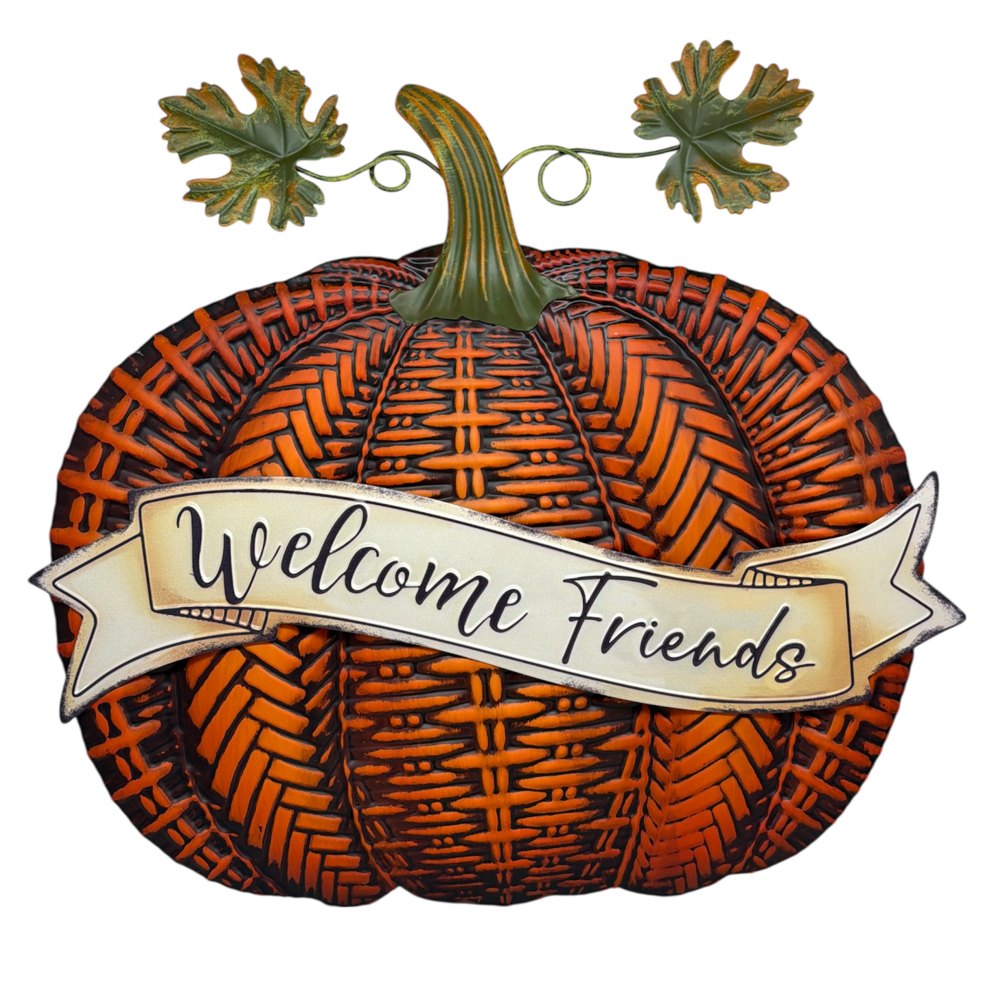 Metal Harvest Pumpkin Wall Hanging