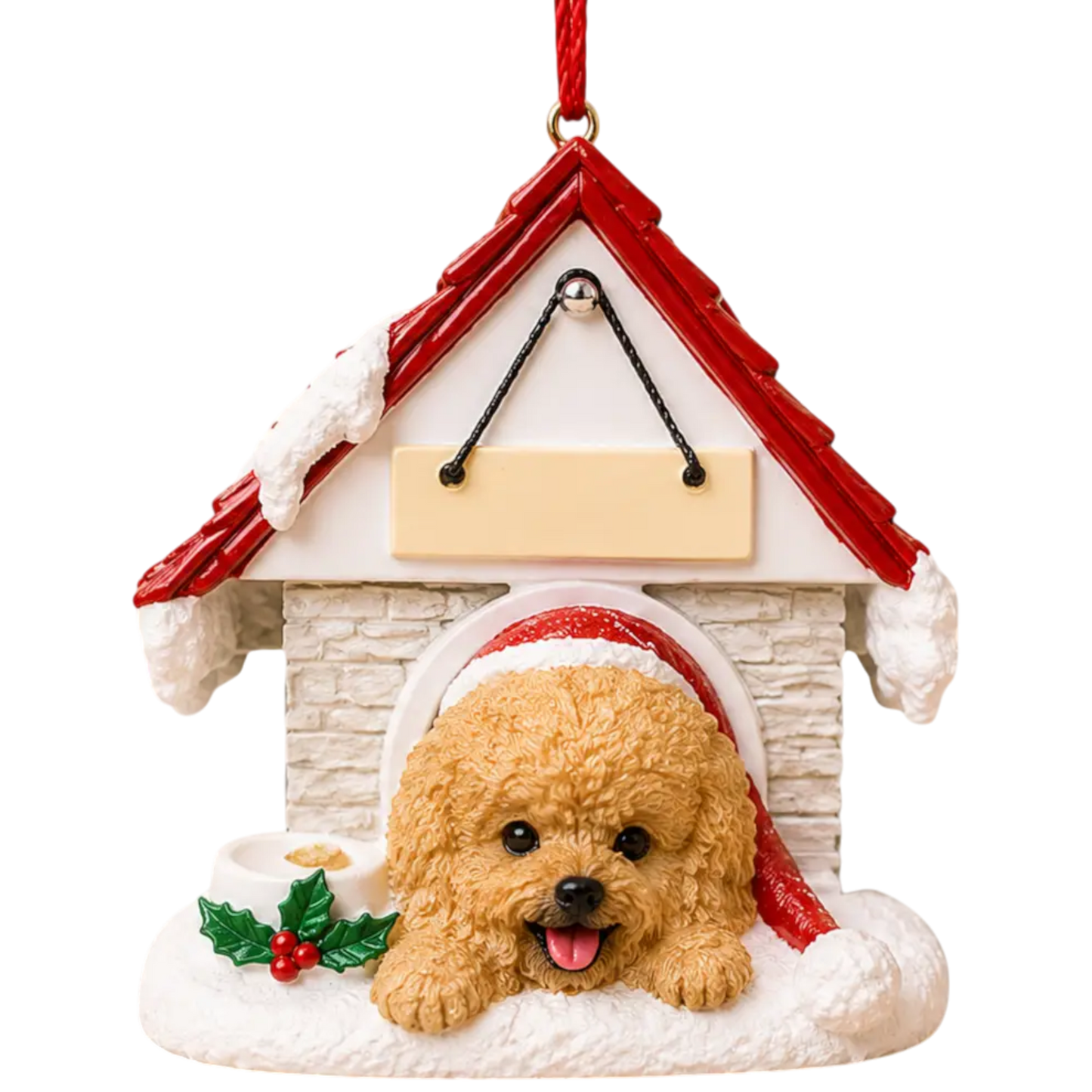 Ceramic Doghouse Ornament - Pomeranian