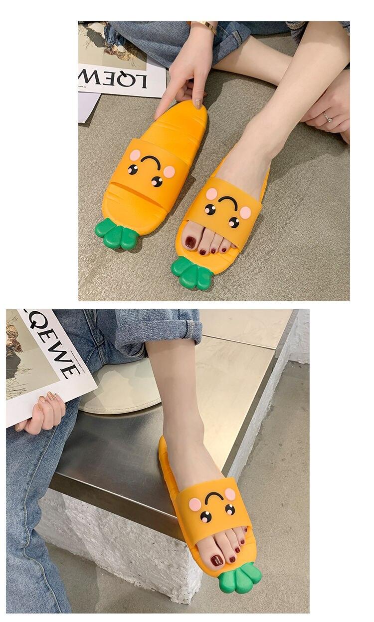 Cartoon Women Fashion Home Sandals Slippers Bathroom Bath Non-slip Slippers Quick Drying EVA Open Toe Soft Slippers Non-Slip Soft Shower Spa Bath Pool Gym House Sandals For Indoor Outdoor