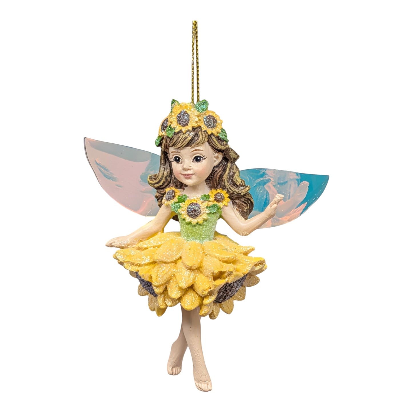Sunflower Sprite: Radiant Flower Fairy Ornament