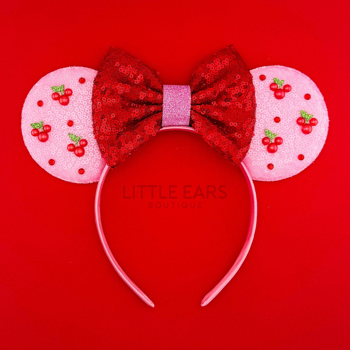 Cherry Pearls Mickey Ears