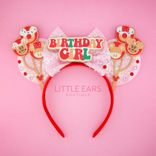 Christmas Birthday Girl Mickey Ears