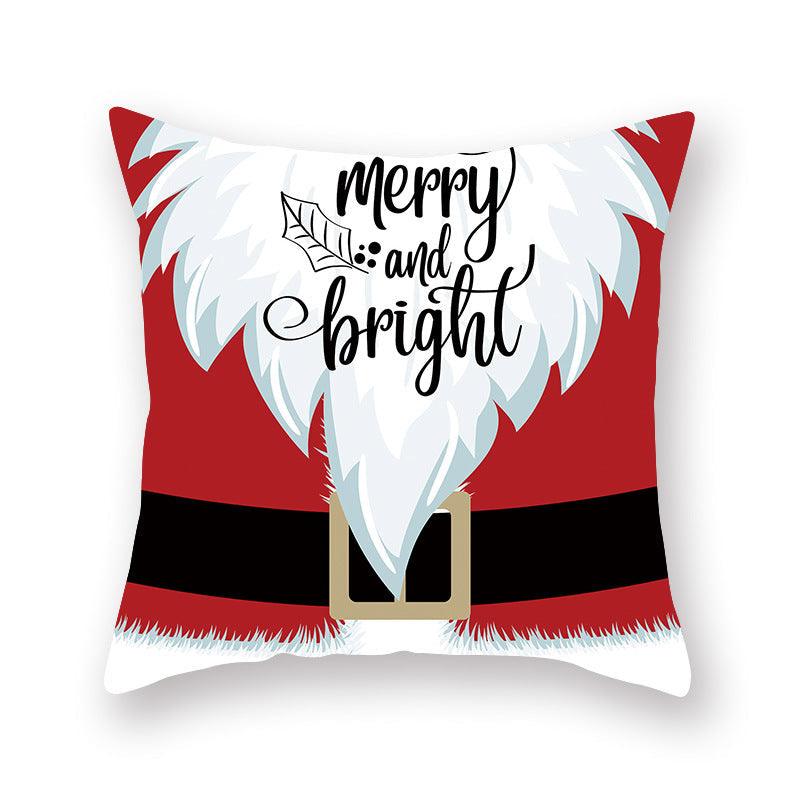 Christmas Xmas Red Pillow Case Tree Decoration Xmas Series Cushion Cover Case Pillow Zippered Square Pillowcase Santa Claus Cushion Cover Christmas Decorations For Home Snowman 45x45CM