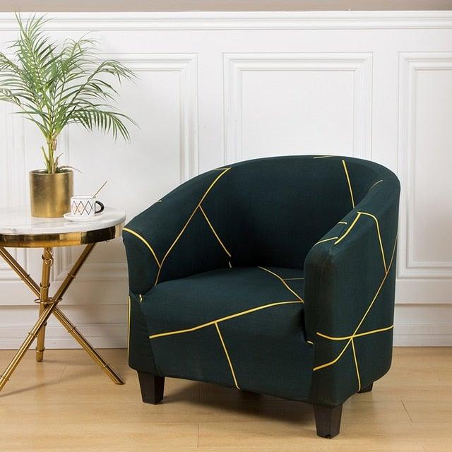 Club Chair Cover Armchair Slipcover Geometric Printed Small Sofa Covers Protect For Pets Chair Decoration Chair Slipcover Decoration Club Chair Cover Spandex Elastic Armchair Slipcover Geometric Printed Small Sofa Covers Protect For Living Room Hotel Bar