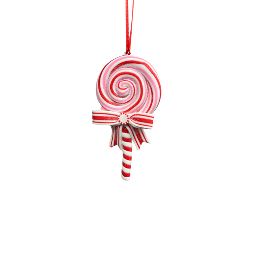 Candycane Treats Hanging Ornament - Red Pinwheel