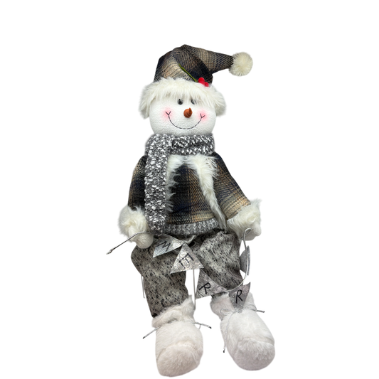 Animated  Snowman With Banner Shelf Sitter