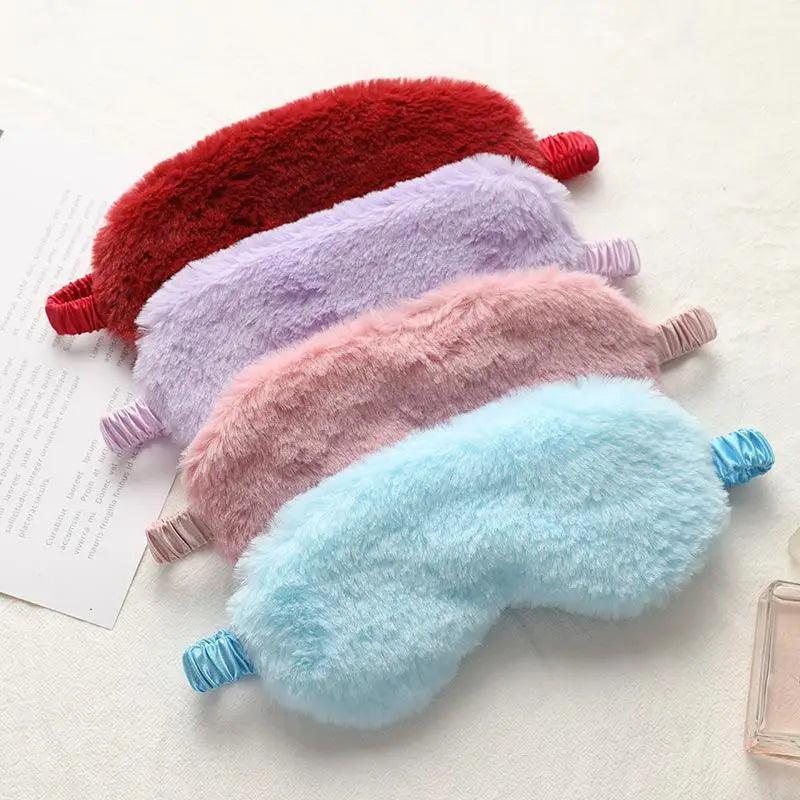 Comfortable  Sleeping Mask Sleeping Blindfold Soft Plush Eye Masks Cute Plush Mask Eye Patch Excellent Gift For Travelers