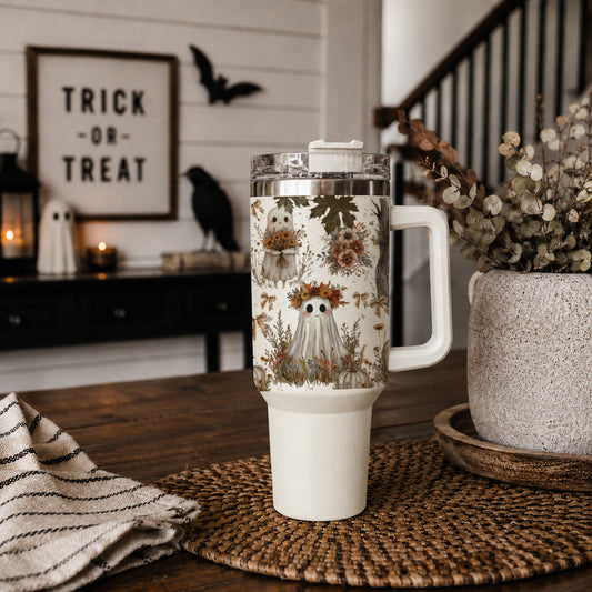 Halloween tumbler gift for spooky season coffee lovers
Cozy fall tumbler with cute ghost and pumpkin design
40oz fall cup with handle and neutral Halloween artwork
Boho ghost tumbler with vintage fall floral pattern
Autumn pumpkin tumbler with cute ghost Halloween design
Spooky cute tumbler with ghosts pumpkins flowers and bows
Neutral fall Halloween tumbler for boutique gift shops
Wholesale Halloween tumbler with ghost pumpkin floral design