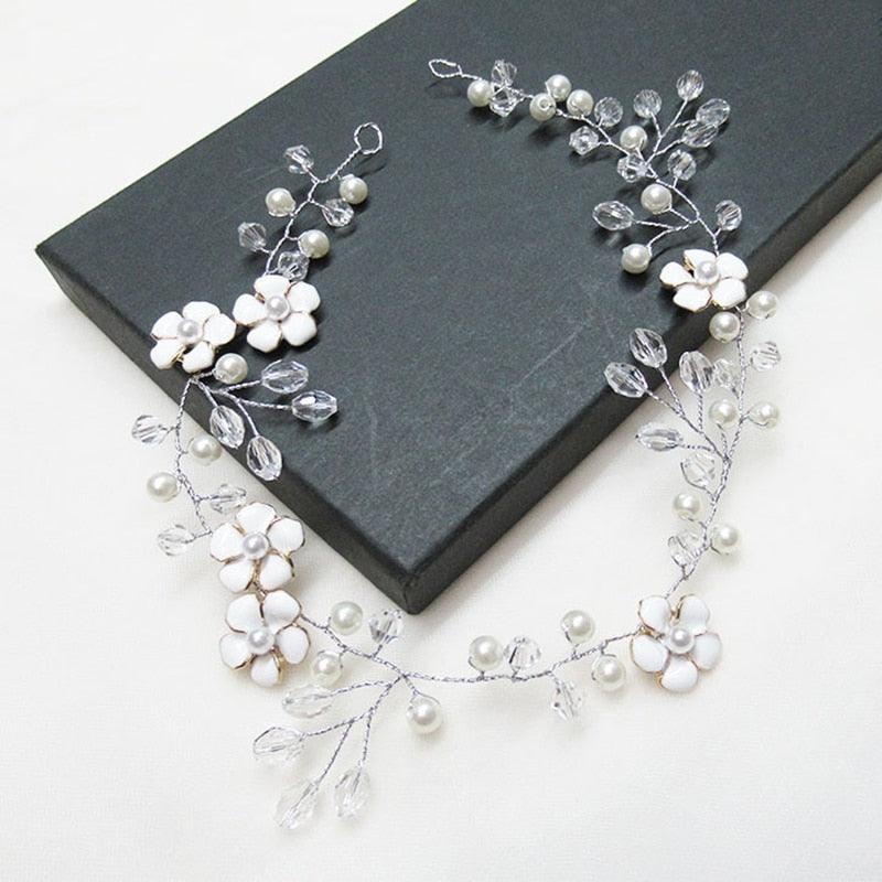 Crystal Pearl Hair Belt Wedding Bridal Hair Ornaments Hair Jewelry Decorations for Brides Wedding Gorgeous Hair Accessories For Women