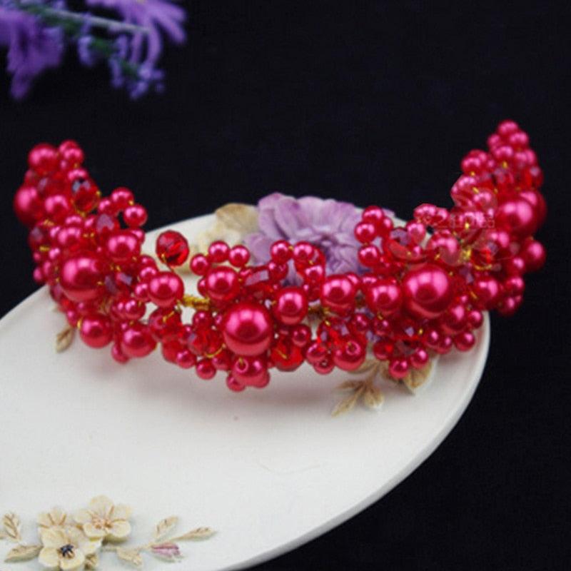 Crystal Pearl Hair Belt Wedding Bridal Hair Ornaments Hair Jewelry Decorations for Brides Wedding Gorgeous Hair Accessories For Women