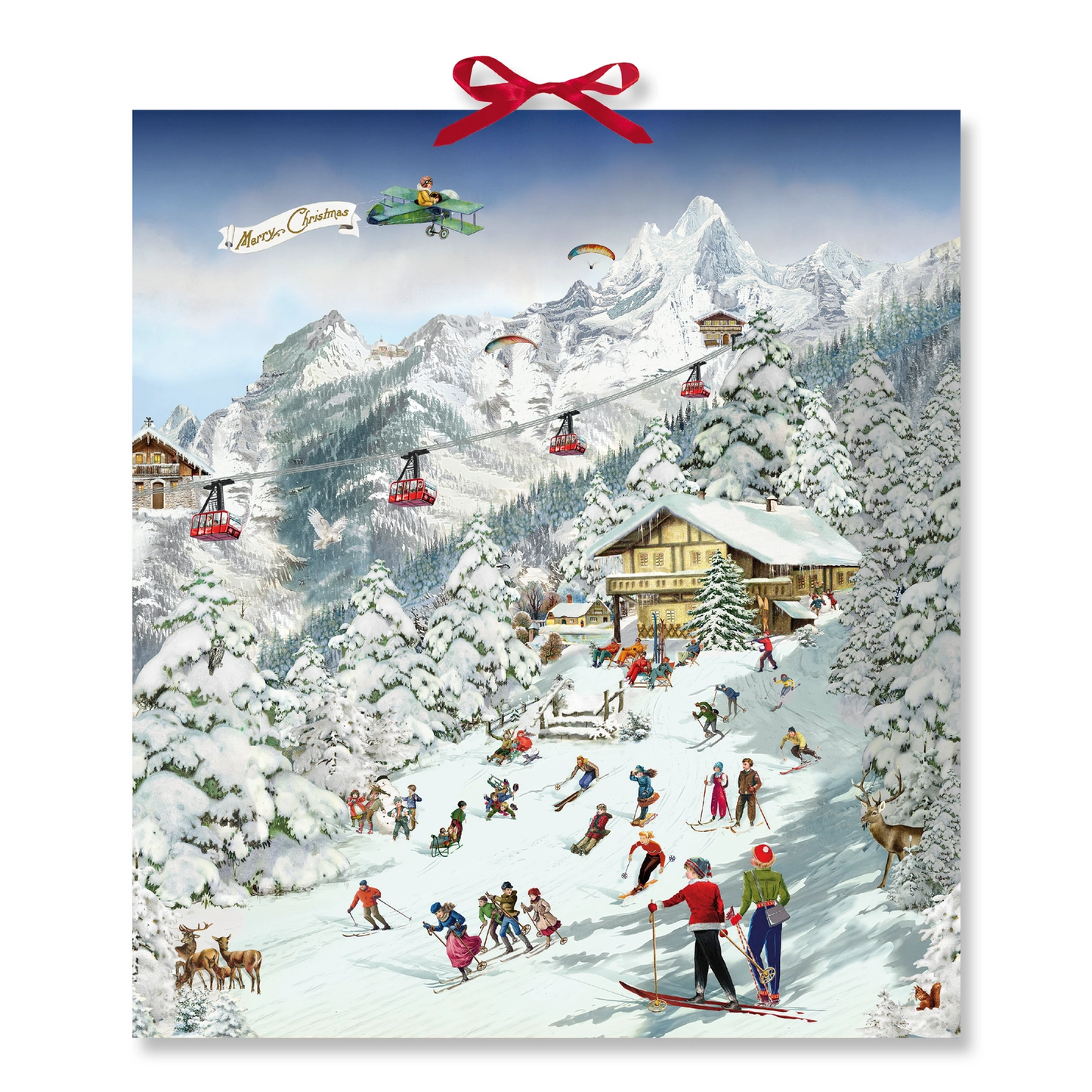 Happy Ski Trip in the Mountains Luxury Advent Calendar - 18" x 16"