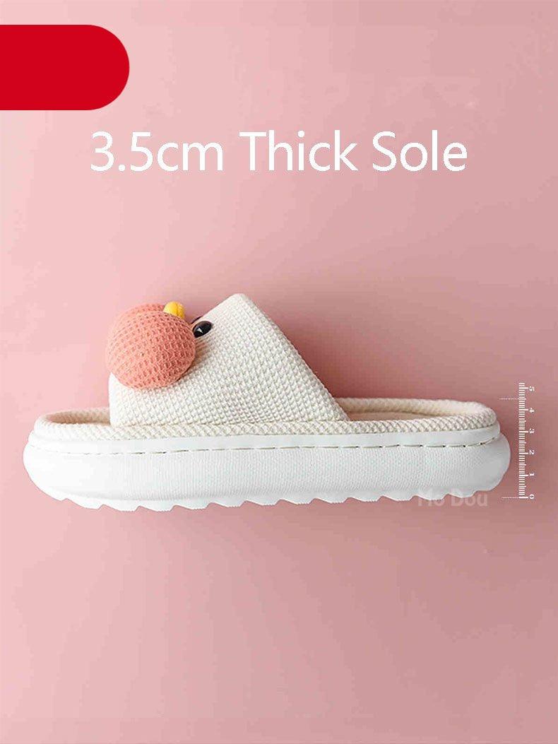 Cute Cartoon All Season Slippers Duck Shape Open Toe Indoor Shoes Women Flip Flops Cotton Slippers Women's House Memory Foam Soft Open Toe Anti-Slip Indoor Outdoor Casual Home Shoes