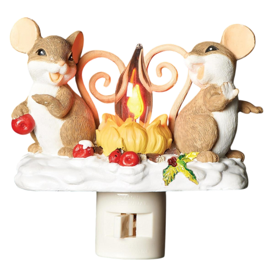 Charming Tails Mice by Campfire Night Light