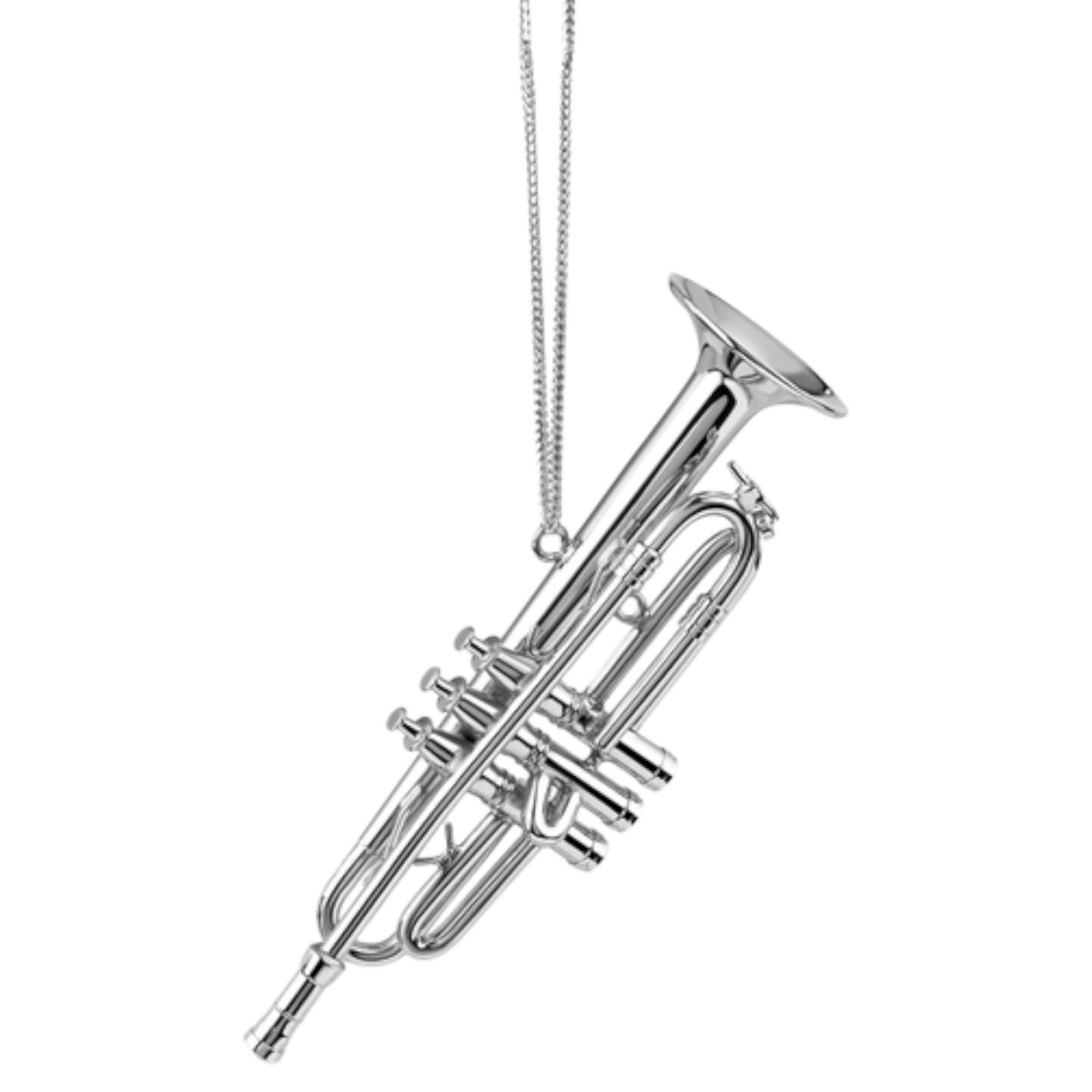 Silver Brass Trumpet Ornament