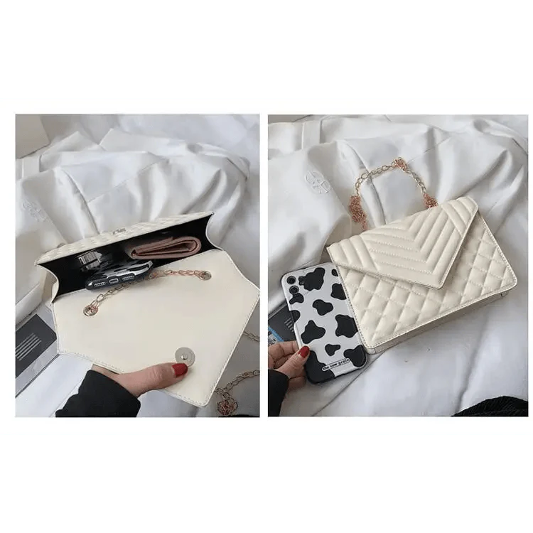 Dazzling Bags For Women Chain Crossbody Bags In Pu Leather Female Fashionable Shoulder Bag Ladies Handbags