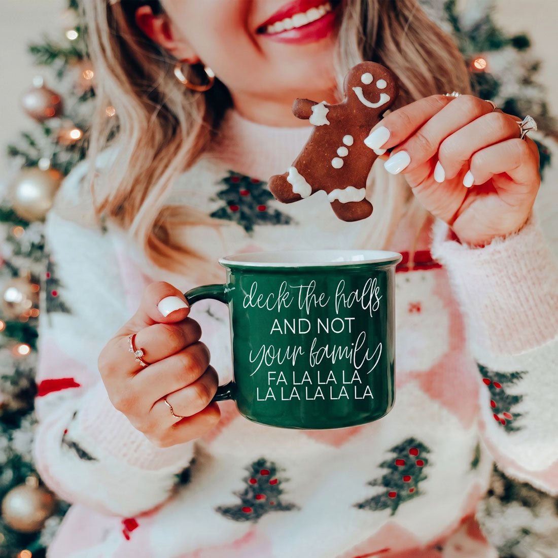 unique holiday gift idea for coffee and cocoa lovers
funny mug for people who love Christmas but not drama
cute festive coffee cup for Christmas decorating