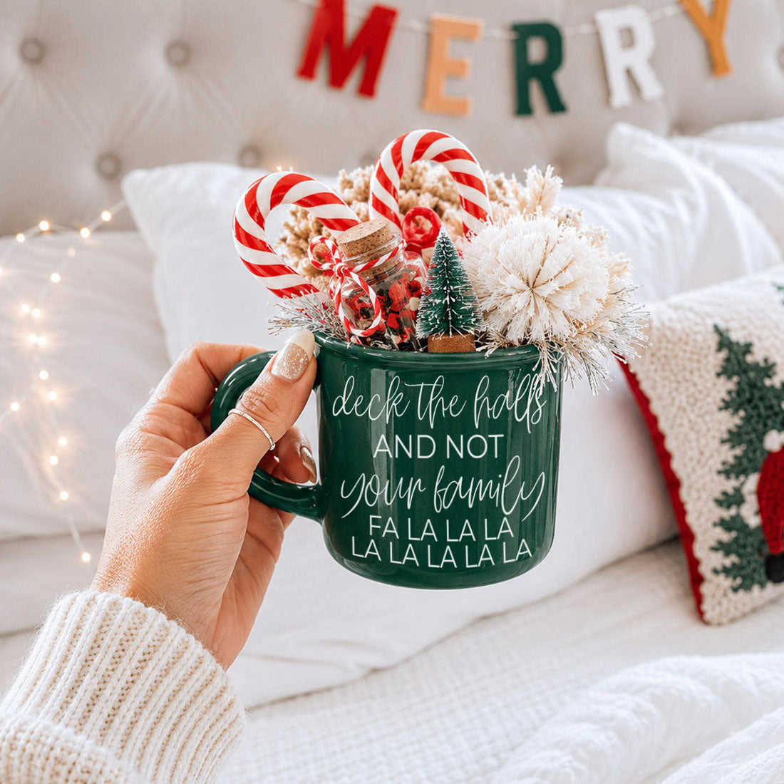 surviving Christmas with family mug
funny mug for holiday hosting
Christmas hostess humor gift
Christmas kitchen humor decor
holiday entertaining coffee mug
Christmas family reunion funny mug
