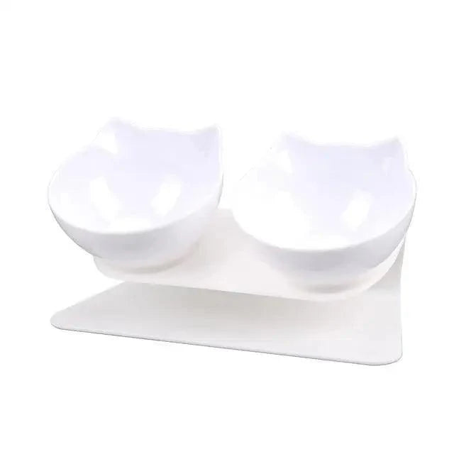 Double Transparent Non-slip Food Bowl With Protection For Cats Modern Kitten Food Bowl Pet Accessories