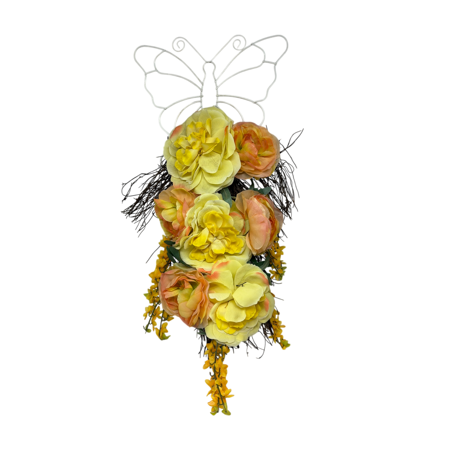 Rose / Runiuculus Wire Teardrop Wall Hanging