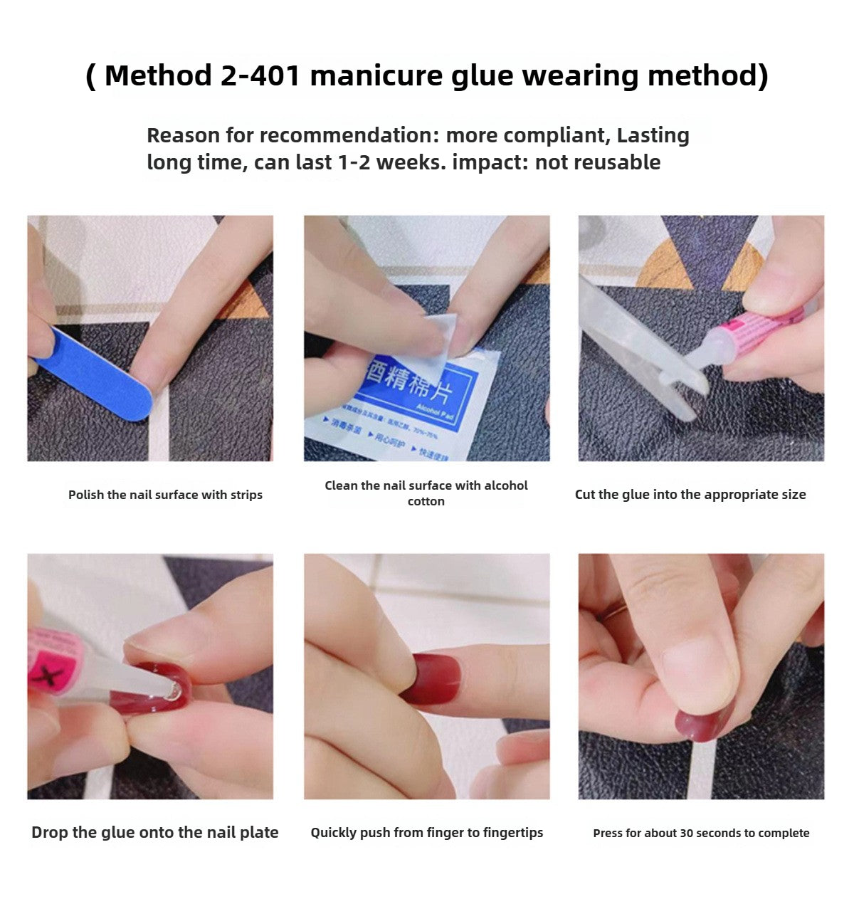 1037- Handmade press on nails fake nails removable