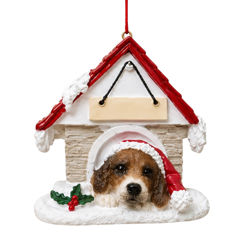 Ceramic Doghouse Ornament - Beagle