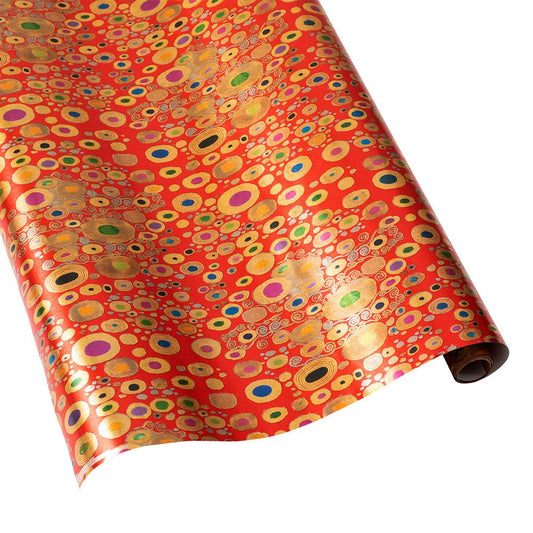 Viennese Nouveau Embossed Gift Wrapping Paper on Red Foil - 30" x 6' Roll