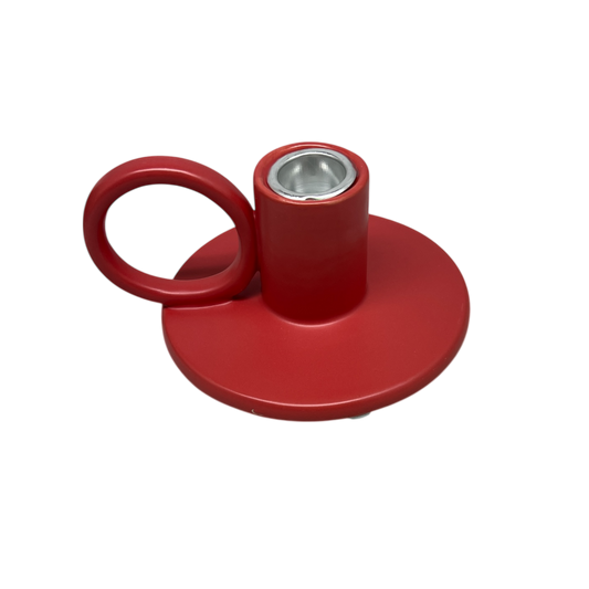 Crimson Glow Ceramic Candle Holder