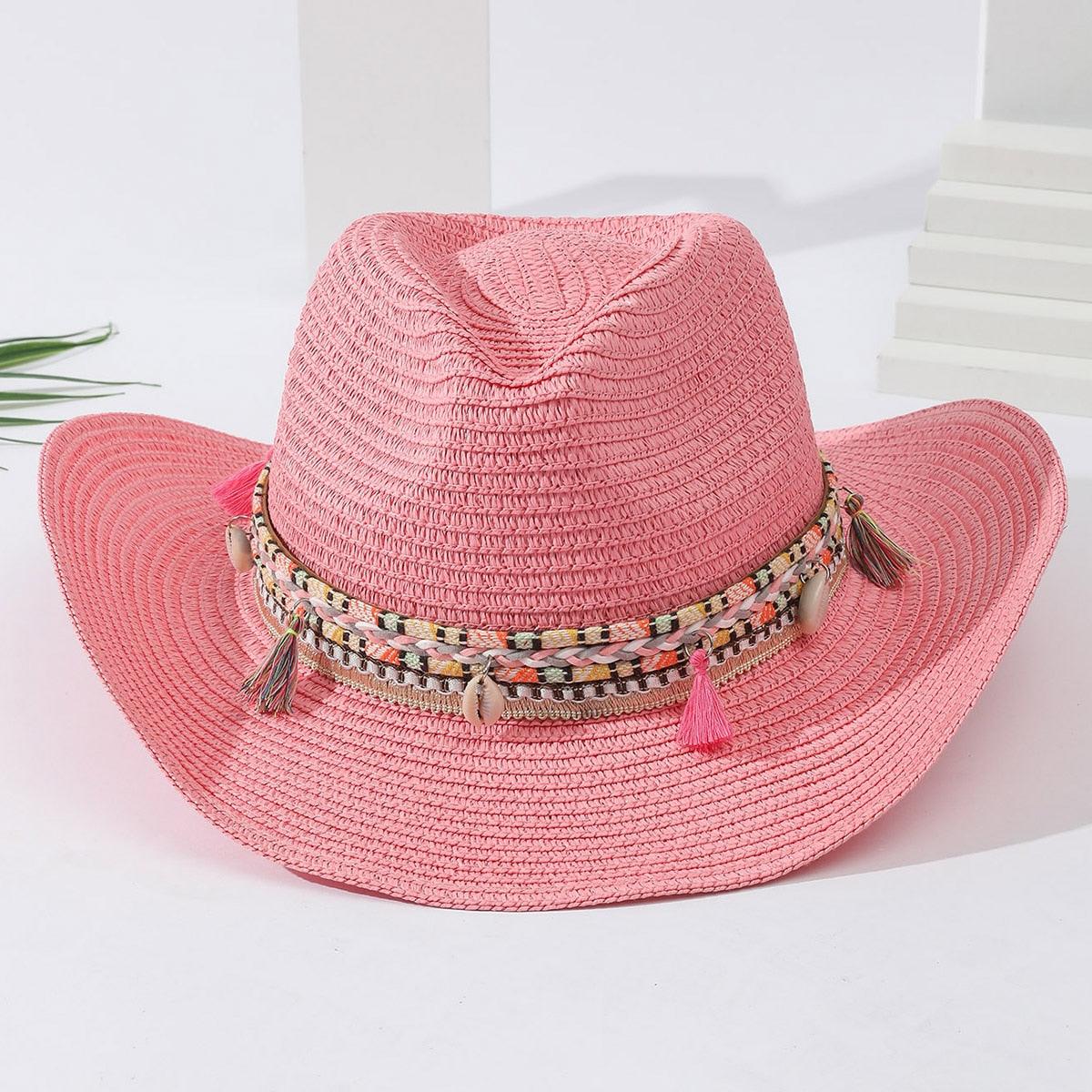 Elegant Tassel Beach Hats For Women Women's Bucket Sun Hat Max Sun Protection Holiday Hats Ladies Sun Hat Summer Straw Hats UV Protection Foldable Travel One Size Hat Modern Summer Fedoras For Party