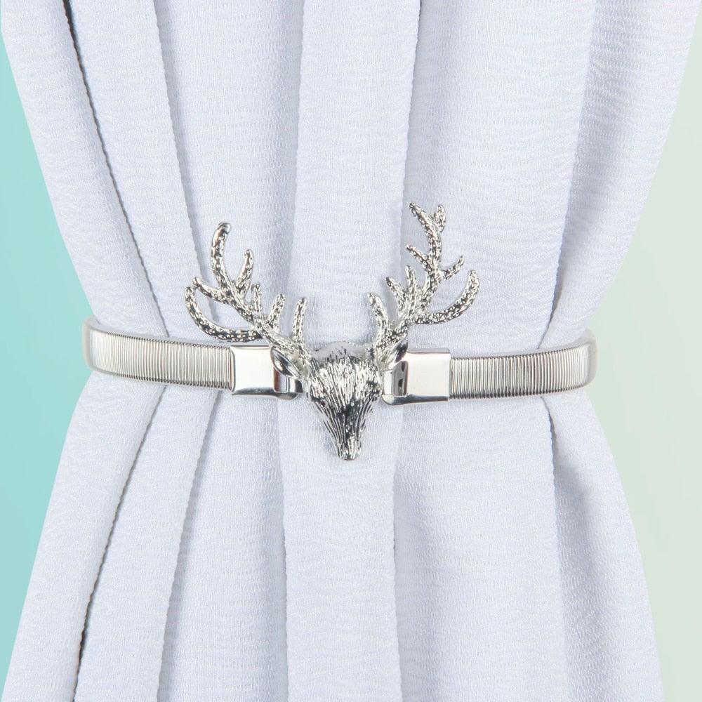 Elk Feather Elastically Stretchable Curtain Clip Decor Curtains Holders Tieback Buckle For Home Decoration Accessories Modern Simple Style Curtain Tie Backs Stretchy Wire Rope Curtain Straps For Home Decor
