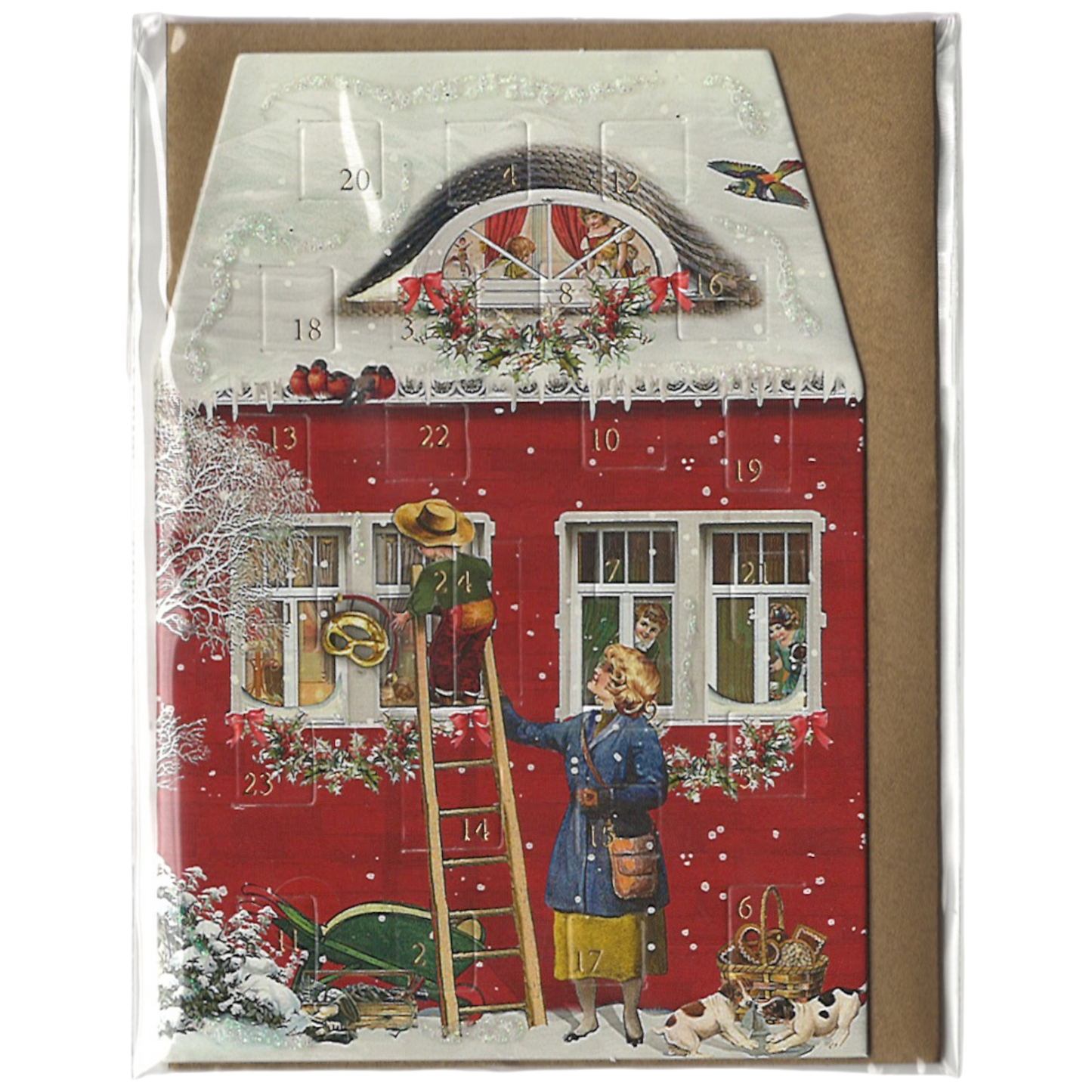 Miniature Advent Card - Trimming the House