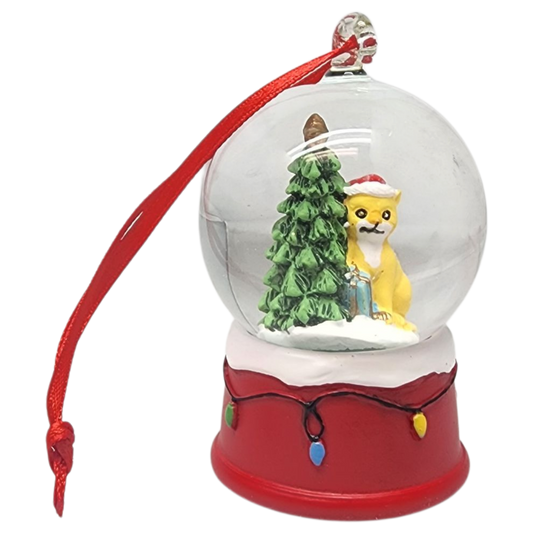 Charming Kitty Snow Globe Ornament - Ginger Cat