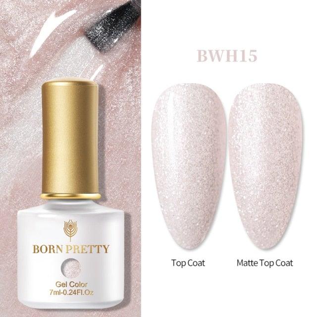Fashion 2022 New Womens Colorful Nail Gel Polish Modern Glitter Pink Purple UV Diamond Stylish Design Nail Colors Gel For Girls and Women In Shinny Trend Color
