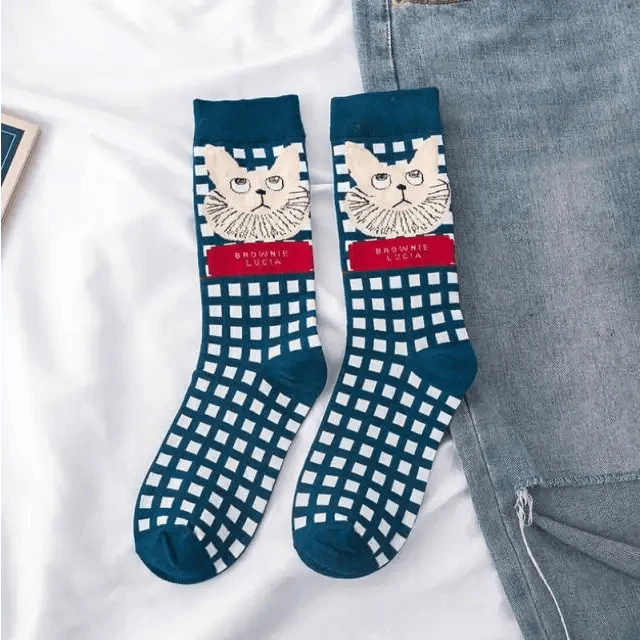 Fashion Colorful Print Socks Women Mushroom Spring Woman Socks Cotton Socks For Women Cotton Men's and Women's Printed Funky Socks - Unisex Mid Crew Length Breathable Pure Cotton Super Soft Quirky Prints Socks