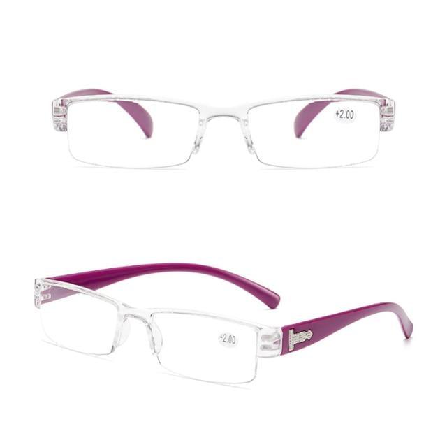 Fashion Reading Glasses Men Women Clear Lens Half Frame Presbyopic Eyewear For Reader Computer Reading Glasses For Women And Men Fashion Rectangle Eyewear Frame