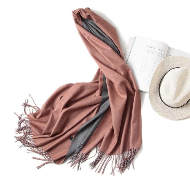 Fashion Winter Solid Soft Scarf Cashmere Lightweight Scarves Shawls Cashmere Escharpe Scarfs Lightweight Shawls Hijabs Shawls Escharpe Elegant Wrap Blanket Bandana Tassel For Lady