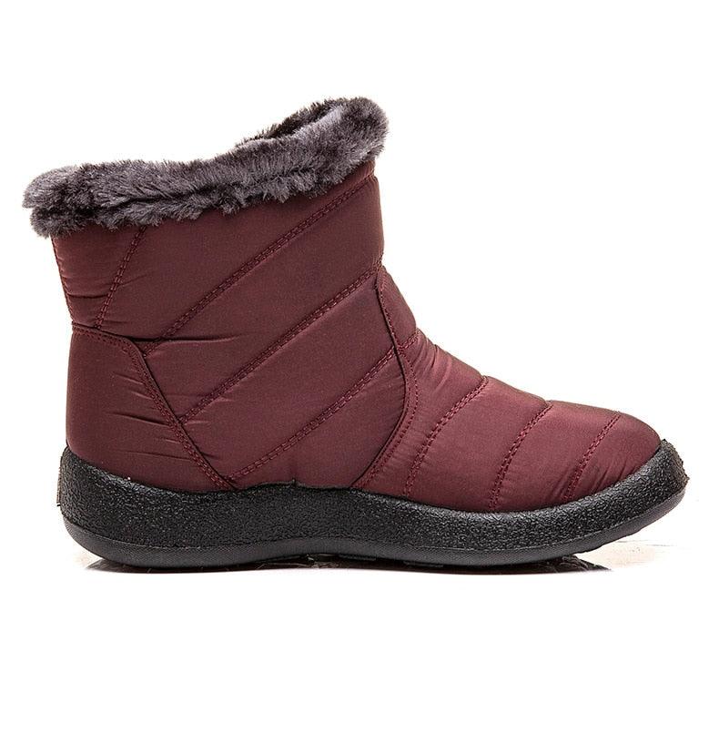 Fashion Womens Waterproof Boots Snow Boots For Winter Casual Lightweight Ankle Warm Winter Boots Fur Lined Warm Ankle Boots Slip On Waterproof Outdoor Booties Comfortable Shoes For Women