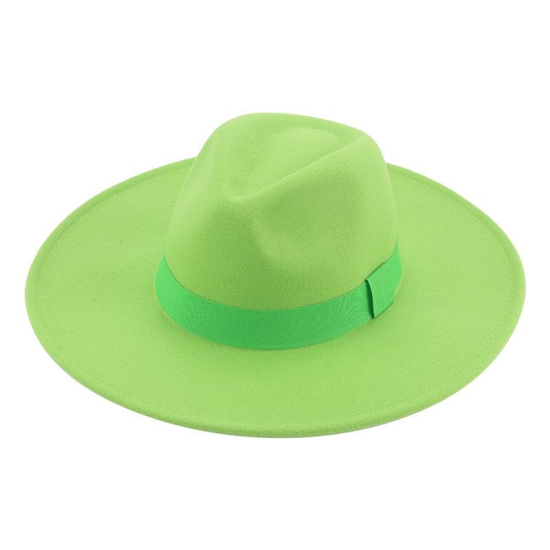 Fashionable Fedora Hats Women Wide Brim Dress Caps  Women's Fedora Hats Elegant Wide Brim Fedora Hat  Wedding Men Hat Warm Retro Style Belt 56-58cm
