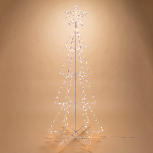 6 Foot Lighted White Iron Tree - LED