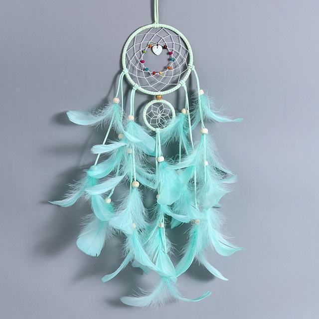 Feather Crafts Dream Catcher Brown Wind Chimes Handmade Christmas Net Handmade Wall Hanging Home Decor Dream Catcher With Feathers For Wall Hanging Car Home Balcony Decorations