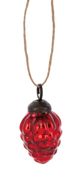 Red Mercury Glass Pinecone Ornament