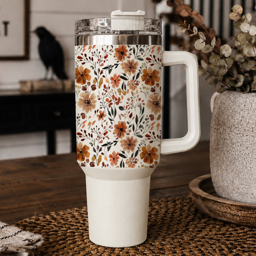 40oz fall floral tumbler with neutral autumn design
Autumn floral tumbler with handle and straw lid
Boho fall tumbler with floral pattern
40oz autumn flower tumbler for cozy season
Neutral floral tumbler for fall coffee lovers
Fall flower tumbler with boho farmhouse style
Autumn tumbler with orange brown floral print
40oz handled tumbler with fall floral wrap
Boho floral fall tumbler for coffee tea and water
Neutral autumn tumbler with wildflower design
Fall travel tumbler with floral pattern