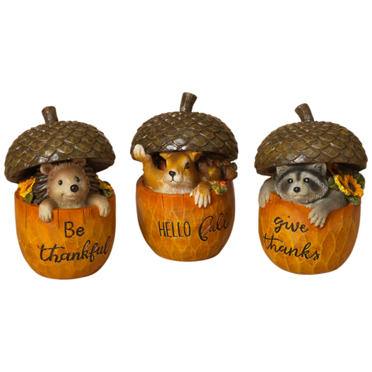 5-Inch Resin Harvest Forest Critter in Acorn -