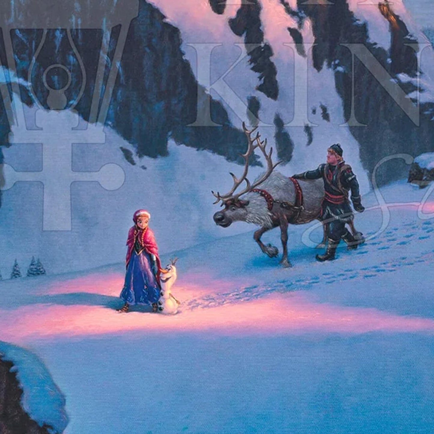 Frozen Disney Thomas Kinkade Framed Art Print